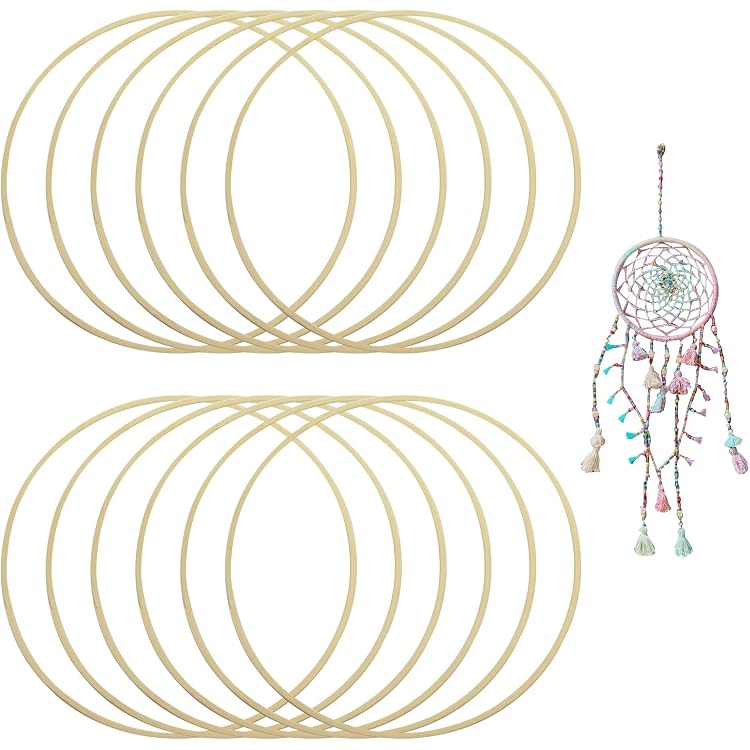 Bambus Floral Hoop, 15 Stück Holzringe Zum Basteln Produktbild-Vorschau 2