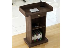 GODARM Atril Madera podio pulpito,Soporte de Atriles de Madera con cajones espaciosos Púlpitos para Iglesias para aulas Escolares Hotel Salas de reuniones Podios (Color : Brown, Size : Drawer)