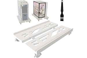 Hmseng Support pc sous Bureau, Universel réglable Support unité Centrale, Support Tour pc avec verrouillables roulettes-Blanc