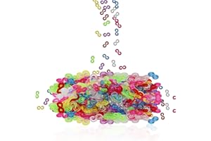 Aidi 240Pcs Loom Bands S Clips, Colorful Rubber Band Connectors Refills Kit With Hooks for Craft Making DIY Bracelet Weaving Necklace Jewelry Accessories