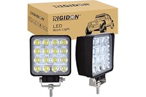 ‎RIGIDON RIGIDON 2 Pcs Auto quad scheinwerfer, 4 Zoll 10cm 48W led flutstrahler, offroad beleuchtung für SUV ATV, Traktor, LKW, 4x4 6000K Weiß led nebelscheinwerfer, led arbeitslicht led arbeitsscheinwerfer