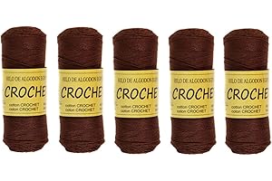 Hilo de Algodón perle para Ganchillo Crochet Amigurimi y otras labores Torrijo PERLE 5 zepelin (65 g * 5 unidades) color 43133-MARRON