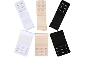DUXMUZZ Women’s Bra Extender,Elastic Extensions Bra Strap Extender Set 3 Rows x 3 Hooks and 3 Rows x 2 Hooks,6 Piece