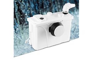 VINGO Pompe à eau compacte 700W, WC pompe de relevage 190 L/min, 3/1 Broyeur sanitaire 230V 50Hz, Eaux usées Station de relevage Silencieuse, pour Eliminer les Eaux Usées, WC
