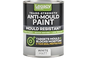 Mifica Anti Mould Paint for Bathrooms & Kitchens – Mould Resistant White Emulsion – Stops Black Mould, Damp & Condensation | Long-Lasting Protection | Matt White Finish (1Litre)