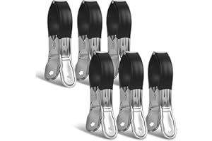 ACOMTUO 6 Pezzi Mollette Grandi per Teli, Mollette per Telo Mare, Pinze per Telo Piscina, Mollettes Acciaio Inox, Mollettes per Asciugamani da Spiaggia per Vestiti Coperte Lenzuola