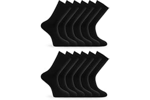 Basic Treasure Lot de 20 paires de chaussettes pour homme - Coton respirant - Coloris Noir, Bleu ou Gris - Tailles 39-42, 43-46, 47-49