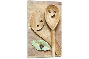 TMK ARTDEKO TMK | Placa protectora para vitrocerámica, 30 x 52 cm, de cristal, eléctrica, inducción, protección contra salpicaduras, placa de cristal, tabla de cortar de madera