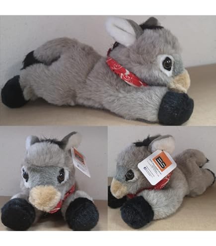 Teddys Rothenburg Plüschesel, 19 Cm Sitzend, Grau/schwarz/weiß – Kuschelweich & Waschbar Bis 30°C