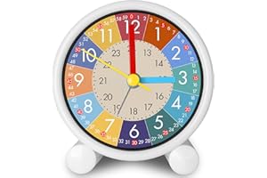 LURICO Sveglia per bambini senza ticchettio, digitale, silenziosa, per l'apprendimento, per bambini, analogica, per principianti, per ragazze e ragazzi