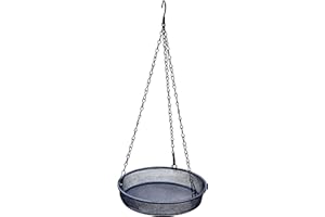 DIVCHI Wire Mesh Hanging Bird Feeder Tray for Garden & Balcony | Outdoor Metal Bird Feeding Tray with Chain & Hook | Hanging Seed Feeder for Wild Birds | Waterproof Mesh Bird Feeder