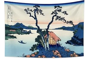 YongFoto 100 x 70 cm Ukiyo-e gobelin góra Fuji 36 widoków pokój ściana wiszące jezioro Suwa w prowincji Shinano krajobraz sztuka ścienna japoński tradycyjny obraz gobeliny w stylu Toyo