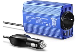 BESTEK Convertisseur 12V 220V 230V 300W Onduleur de Voiture avec 1 AC Prise et 2 Ports USB pour Pad Phone Tablette Voiture Camion et Plus-Métal Bleu