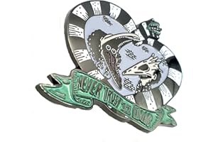 SNS COMPONENTS Anstecknadel "Never Trust The Living Horror", Halloween, Oktober, gruseliger Geist, Metall, Emaille, Metall