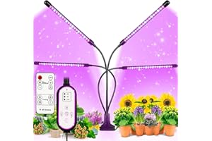 WUGEIN Lampe de Plante, 80 LEDs Lampe de Croissance à 360° 4 Heads Éclairage Horticole Avec, lampe de croissance Spectre Complet avec Chronométrage Auto-On/Off 4/8/12H pour plantes d'intérieur grandes