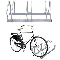 Râtelier Vélo Pour 2 Vélos Relaxdays - Montage Mur Ou Sol - Acier Chromé 40x32x26cm