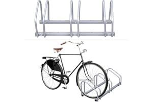 Vigevee Rastrelliera per Biciclette, Stand Portabici per 3 Biciclette, Rastrelliera Portabici per Pneumatici 35-55 mm, Installazione a pavimento e parete, per Garage e Giardino