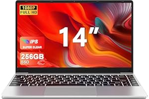 BVATE Ordenador Portátil 14 Pulgadas Win 11 con 5G WiFi,6GB RAM 256GB SSD Expansión SSD 1TB（Up to 2.8Ghz）BT4.2 3.0 Transmisión Puerto 1920×1080 Portátiles FHD Buenos & Mini Puerto Multimedia con ratón-Plata