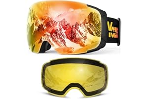 YOZISS Unisex Skibrille für Herren und Damen Jungen,OTG Snowboardbrille UV400 Schutz Skibrille für Brillenträger,Anti Beschlag Schneebrille für Skifahren Snowboarden