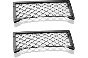 AUPAWDY JINYER 2 Pezzi Rete Portaoggetti Tasca reti Elastiche in Nylon Rete Portaoggetti AutoAutoadesivo Rete di Archiviazione per Sacchetti appiccicosi per telefoni, Carica, Sigarette,