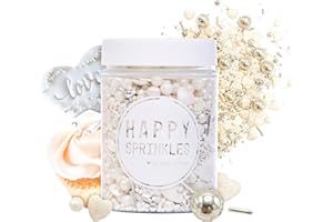 ‎HAPPY SPRINKLES Happy Sprinkles Happy Ever After 90g | Streudekor & Streusel mit Schokolade | Perfekte Tortendeko für Hochzeiten & mehr | Für Kekse, Eis & Kuchen geeignet