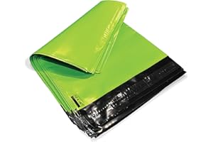 JeeJaan® 100 Neon Green Mailing Bags 12" x 16" (304 x 406mm) Strong Self Adhesive Poly Mailer Postage Bags | Recyclable & Tear Resistant Courier Bags | Delivery Bags Ideal for Shipping