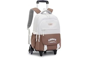 PROTAURI Sac à Dos à roulettes pour Enfants Filles Garçons Adolescents Cartable a Roulette Sac d'étudiant Primaire Bagage de Voyage à Main avec 6 Roues