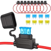 Portafusibile In Linea 16 AWG Con Cappuccio Impermeabile E Fusibile 15A Per Auto
