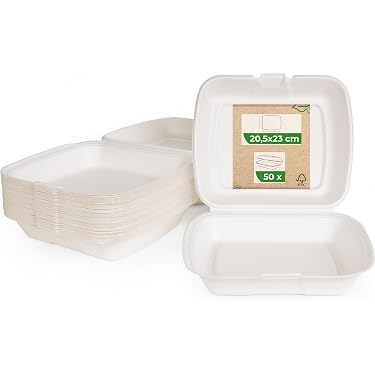 Qeirudu 30 Contenitori Porta Snack Trasparenti Con 4 Scomparti E Coperchio – Monouso, Ideali Per Ufficio E Picnic