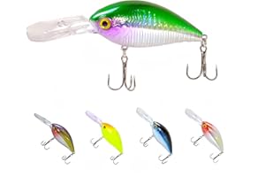 DAYUYUE Angelköder Hartköder Kit 14g 10cm 5pcs Minnow Kurbelköder Drillinge Angelhaken für Süßwasser/Salzwasser
