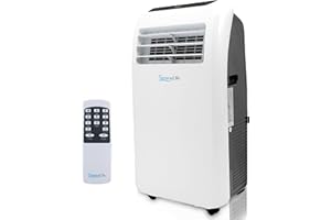 SereneLife Aire Acondicionado Portátil, con Mando a Distancia, 9.000 BTU, Móvil, Calefactor, Silencioso, Deshumidificador, Ventilador, Kit Escape Ventana, Ideal para Todo el año