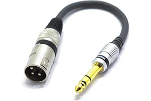 VITALCO XLR Maschio a Jack 6.3mm Stereo Maschio Adattatore Connettore per Microfono Cannon a Jack 6.3 TRS Audio Cavo
