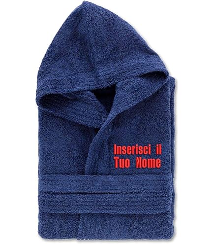 Set Accappatoio E 2 Asciugamani Personalizzati - Cotone Spugna, Ricamato Con Nome, Unisex