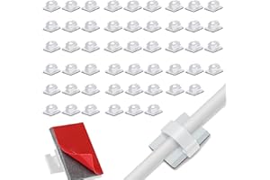 KOBOKO 50 sztuk samoprzylepnych uchwytów kablowych, samoprzylepnych, zacisków kablowych na biurko, ścianę, biurko, samoprzylepne zaciski do kabli do zarządzania kablami, białe