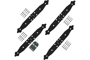 KOTARBAU® Lot de 4 charnières de porte - 150 x 150 x 35 mm - En acier revêtu par pulvérisation - Noir - Charnières de fenêtre pliables - Pour porte de jardin