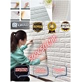 UKAB DEKOR Kendinden Yapışkanlı Tuğla Desenli Beyaz Duvar Paneli Pratik Dekoratif mutfak 50x50cm 0,25 m&sup2; Beyaz 50 x 50