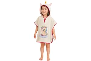 LAYNENBURG Premium Poncho de bain enfants avec capuche - 100% coton - OEKO TEX - bébé garçon fille serviette poncho éponge