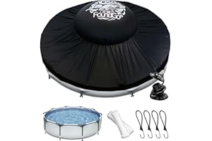 FoundGo 2-in-1 Poolkissen und Winter-Poolabdeckungen Kit für oberirdische Pools bis zu 3,6 m, Luftkissen + Abdeckung Combo, kältebeständiges Dickes PVC, vollständiger Winterschließschutz