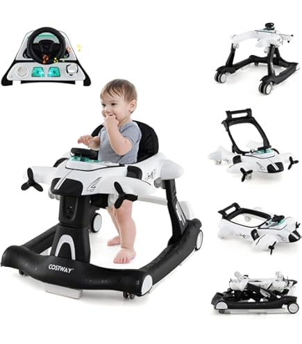 LIFEZEAL Loopwagen voor baby's, 4-in-1, zitting in 3 hoogtes