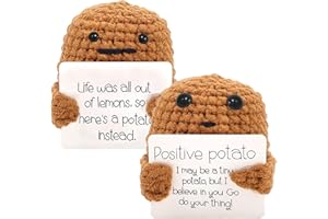 UYDF 2 Pezzi Mini Peluche a Forma di Patate Positive, Pocket Hug Bambole di Patate a Energia Positiva, Biglietti d'ispirazione per Abbracci, Decorazione Divertente per Ufficio o Casa, Regalo Creativo