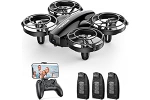 Tomzon Mini Drone con Cámara para Niños, 1080P Dron con Luz LED, Modo Gravedad/Vuelo Waypoint/3D Flips/Modo sin Cabeza/Estabilización de Altitud/Vuelo en Círculo, Juguete Drone para Principiantes