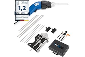 BAUTEC Styroporschneider Styrocutter 250W DX » Dauerbetrieb » Set 19 (gerade Klinge 150+200mm | Nutenschneideschlitten groß mit 4 Klingen) » Handschneider » Heißschneider » Hartschaumschneider