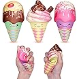 Anboor 3 Pcs Squishy, Soft Kawaii Ice Cream Squishy Slow Rising,Food Squishy for Kid Stress Relief Food Foam Squishy as Party Favor Presents