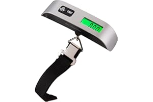 Hyindoor Luggage Scale Portable Suitcase Scale Digital Hanging Scales 110 lb/ 50KG Travel Scale with Tare Function Silver