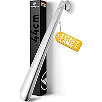 JK Trade Edelstahl Schuhlöffel 52cm - Stabiler Schuhanzieher Zum Stehen Mit Aufhängung