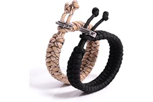 THE FRIENDLY SWEDE 2 Bracciali dell'amicizia in Paracord con Chiusura in Metallo e Misura Regolabile
