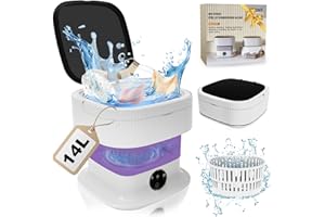 OMCCHK Portable Mini Waschmaschine Mit Schleuder - 60W 14L Camping Waschmaschine Mini Washing Machine Faltbare, Kleine Waschmaschine Mobile Waschmaschine Camping(Ultra-Reinigung)