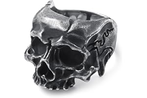 WESTMIAJW Mens Skull Ring Stainless Steel Gothic Punk Skull Rings Jewellery for Men Size Q,S,T1/2,V1/2,Y,Z+1