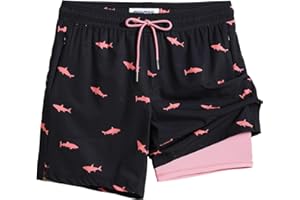 MaaMgic 2 en 1 Bañador con Forro de Compresión con Cremallera Hombre Shorts de Baño Shorts de Playa Traje de Baño para Natación Secado Rápido para Vacaciones