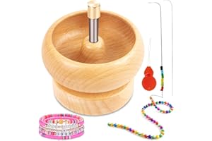 TGKYK Bead Spinner Cheap, Clay Beads Spinner mit 2 Bead Spinner Needles, Wooden DIY Making Bead Spinner, Durable Clay Bead Spinner for DIY Making Jewelry Bracelets Crafting Project